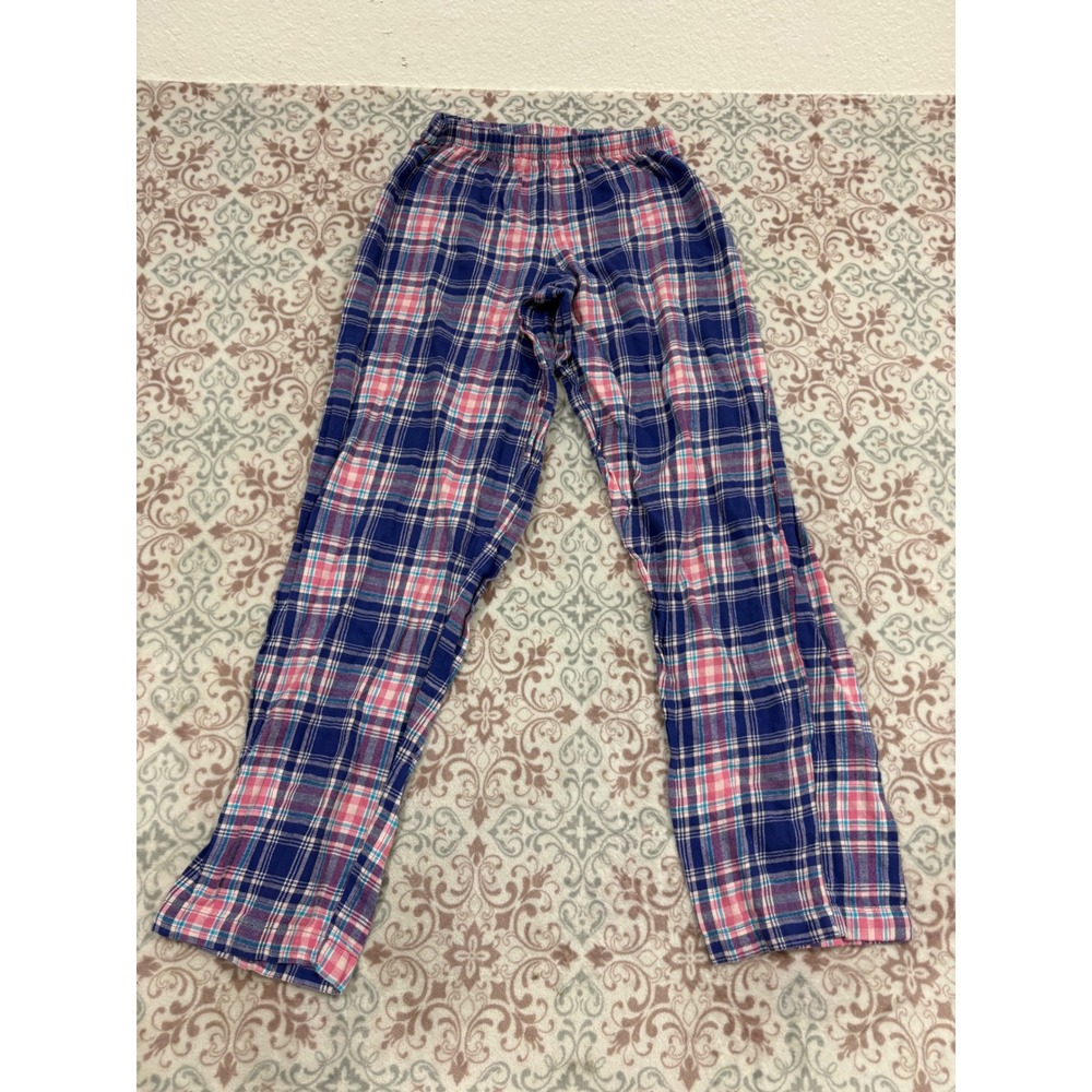 Joe Boxer Blue Pink Plaid Flannel Pajama Pants Small 100% Cotton Sleepwear
